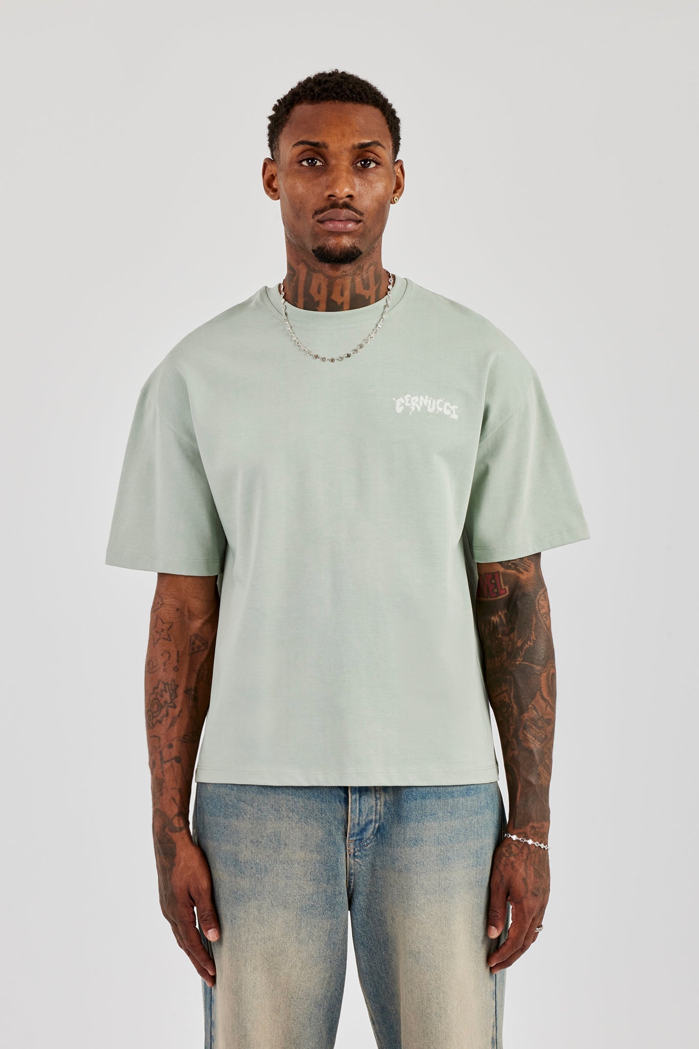 Regular Back Puff Print T-Shirt - Green